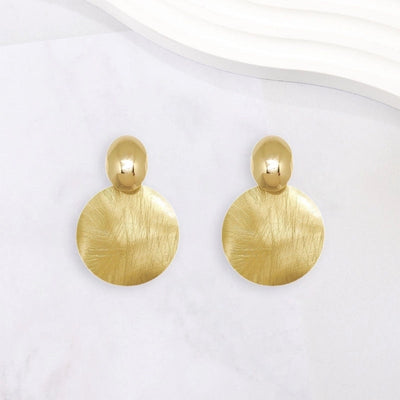 1 Pair Elegant Round Plating 304 Stainless Steel 18K Gold Plated Drop Earrings