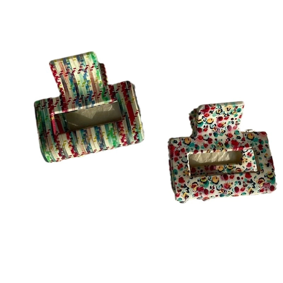 retro square acetic acid sheets hair claws