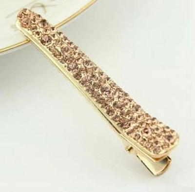 fashion solid color alloy inlay rhinestones hair clip 1 piece