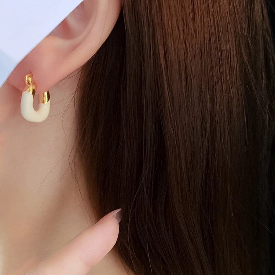 1 Pair Basic U Shape Plating Copper Earrings