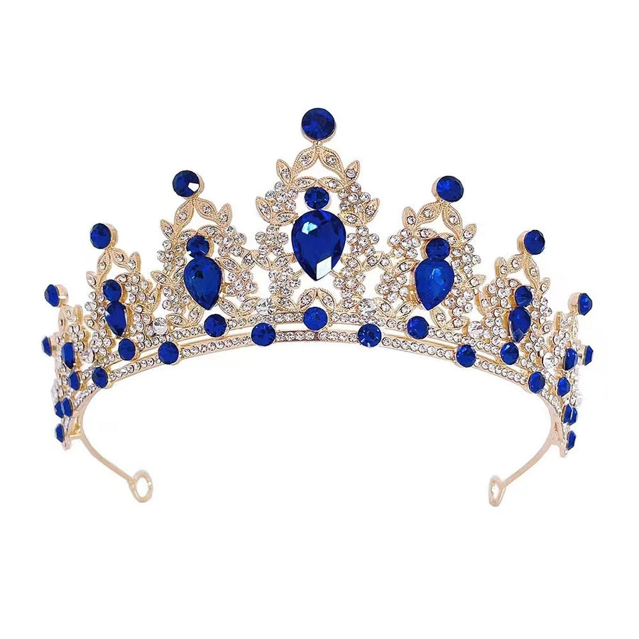 glam luxurious lady crown alloy plating inlay zircon crown