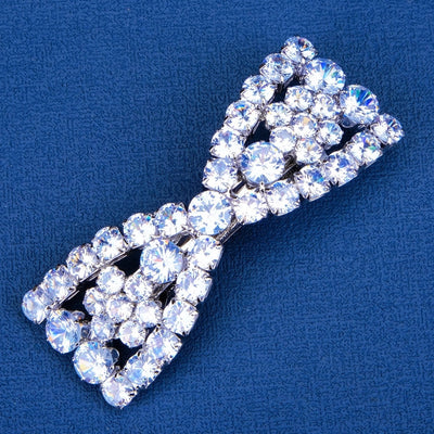 women's elegant sweet solid color alloy plating inlay rhinestones hair clip