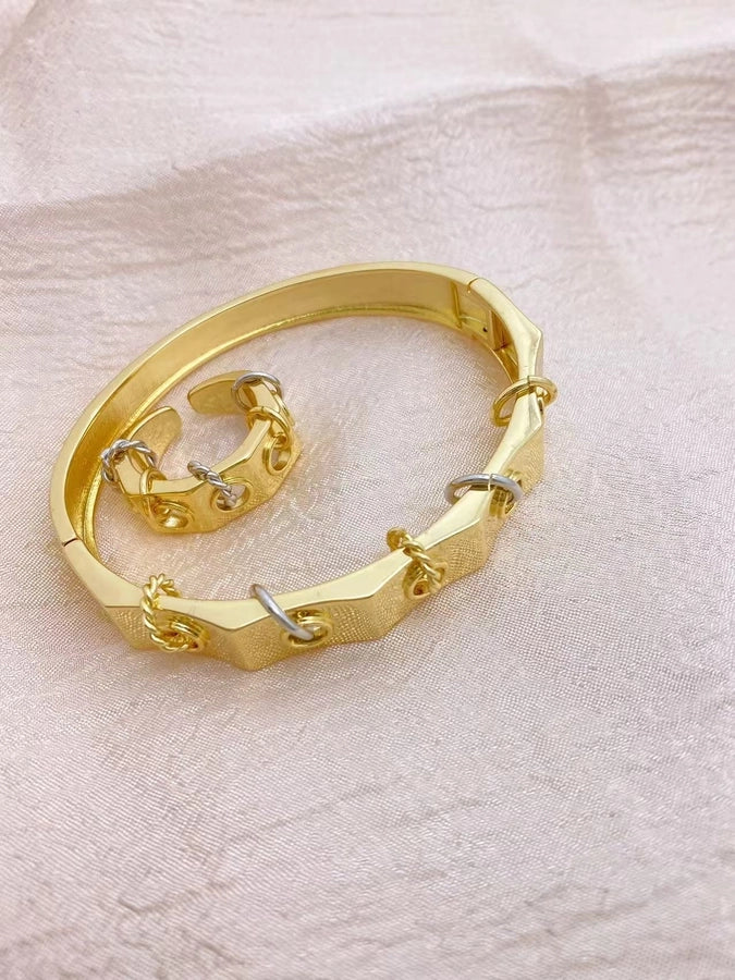Jewelry Vintage Style Geometric Copper Mixed Metal Rings Bracelets