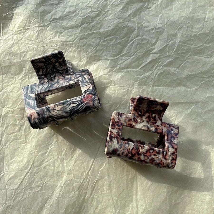 retro square acetic acid sheets hair claws