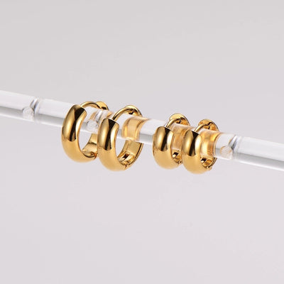 1 Pack of 12 Pairs Vintage Style Classic Style Commute Circle 304 Stainless Steel Earrings