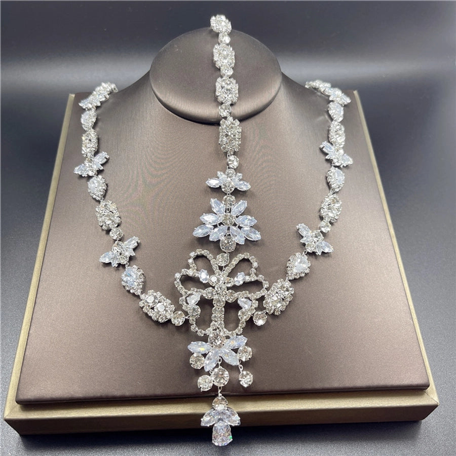 fashion bride wedding crystal hair chain full of diamonds water drop butterfly forehead chain