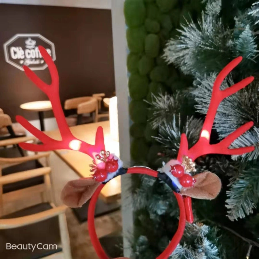 Internet Celebrity  Christmas Girl Heart Christmas Hair Band Cute Elk Horn Hair Accessories Pressure Hair Band