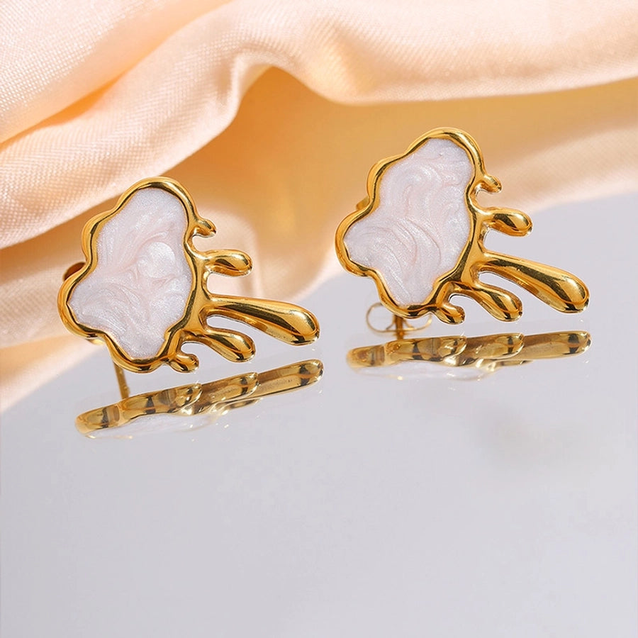 1 Pair Elegant Simple Style Classic Style Clouds 304 Stainless Steel Ear Studs