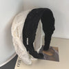 Women's Casual Simple Style Solid Color Cloth Sequins Handmade Pearl Hair Band