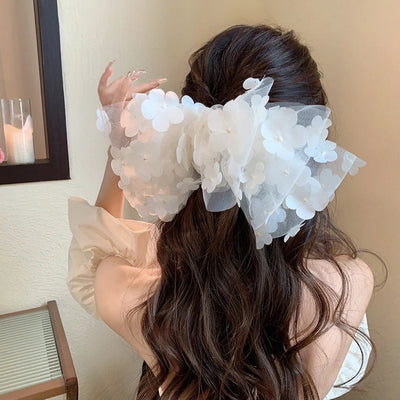 streetwear bow knot cloth hair clip