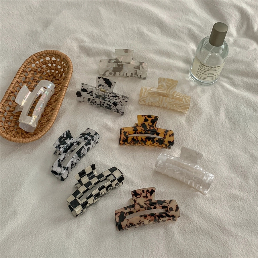 fashion color block acetic acid sheets hair claws 1 piece