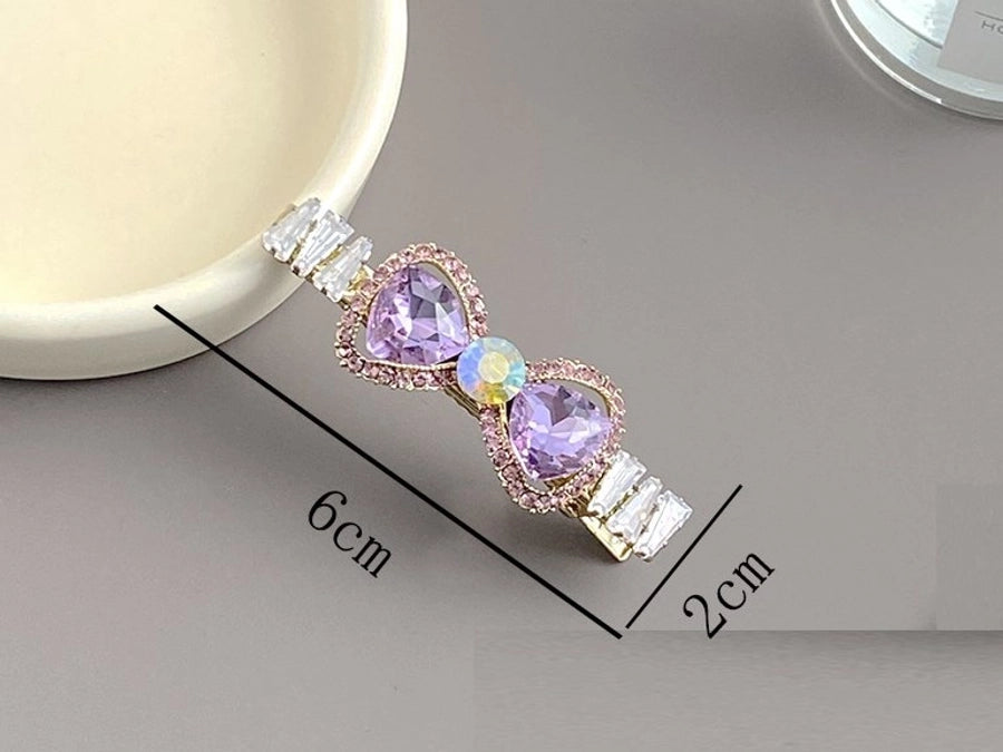 women's elegant bow knot alloy inlay zircon hair clip