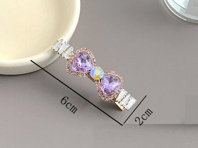 women's elegant bow knot alloy inlay zircon hair clip