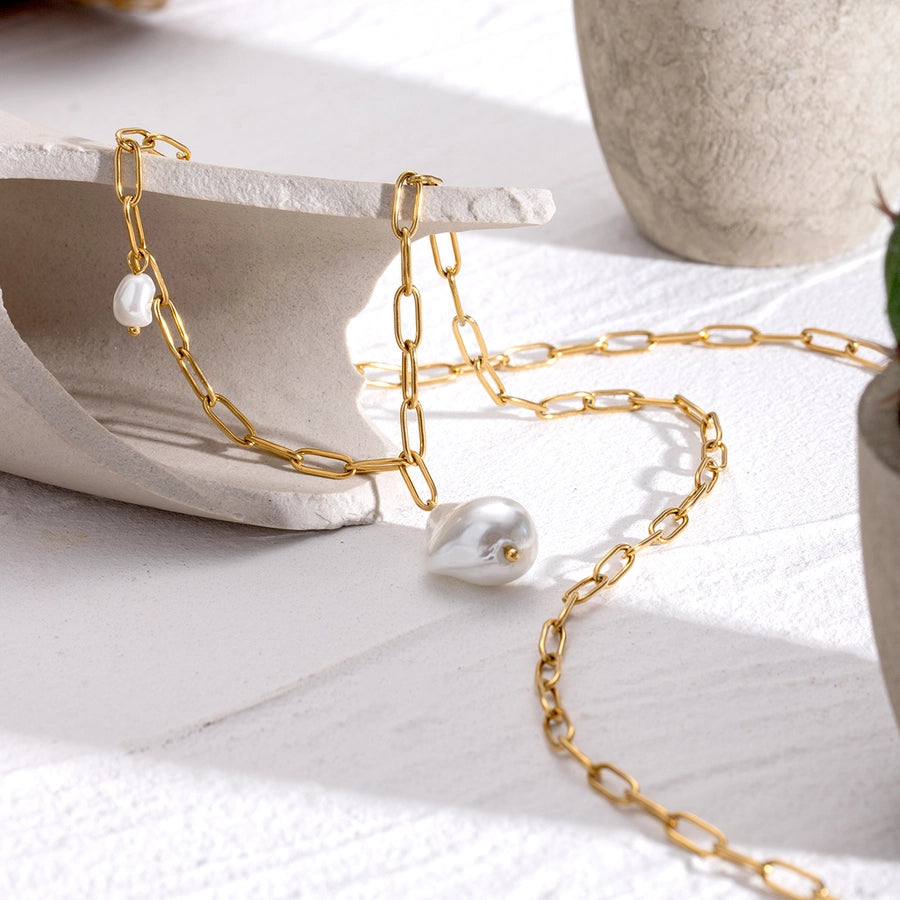 Jewelry Simple Style Classic Style Irregular 304 Stainless Steel 18K Gold Plated Pendant Necklace