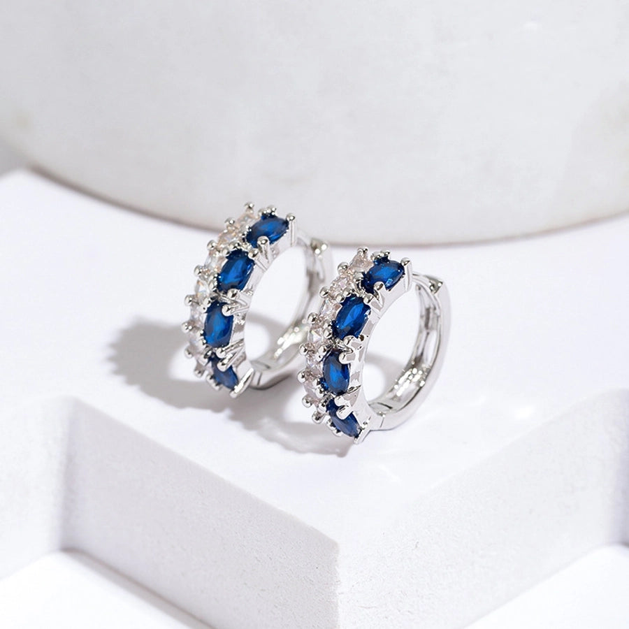 1 Pair Simple Style Geometric Plating Copper Zircon Earrings