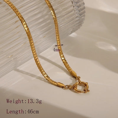 Jewelry Casual Basic Commute Solid Color 304 Stainless Steel 18K Gold Plated Pendant Necklace