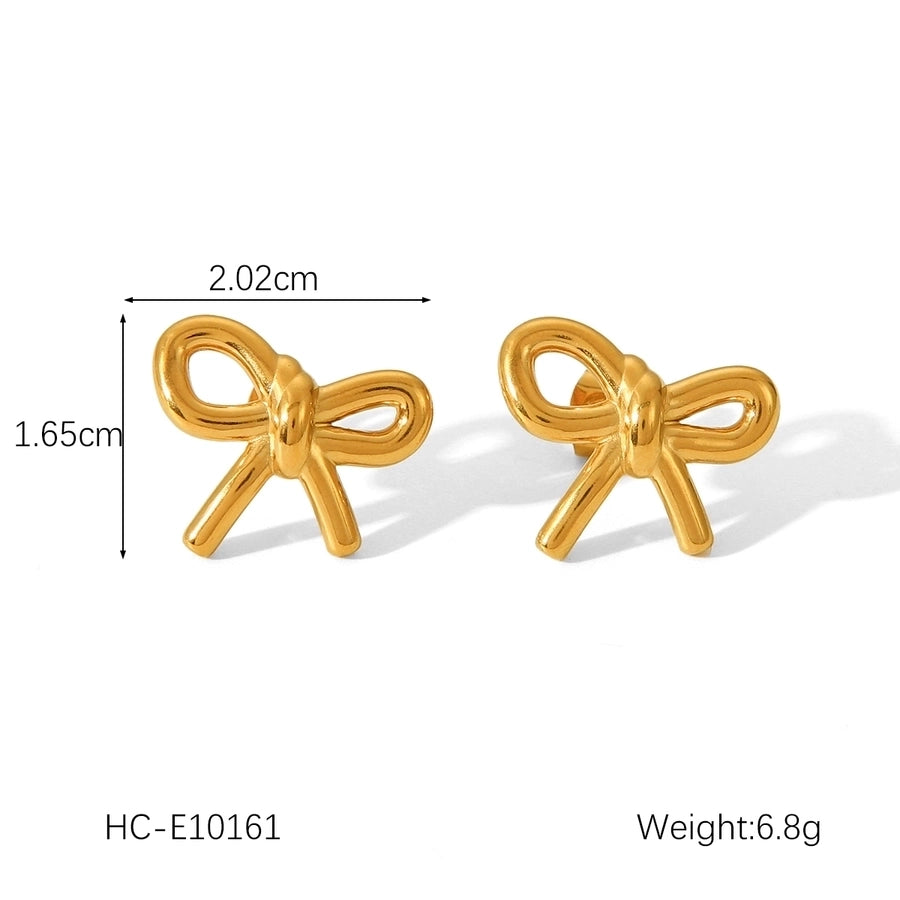 1 Pair Sweet Butterfly Bow Knot Plating Inlay 304 Stainless Steel Rhinestones Pearl 18K Gold Plated Drop Earrings Ear Studs