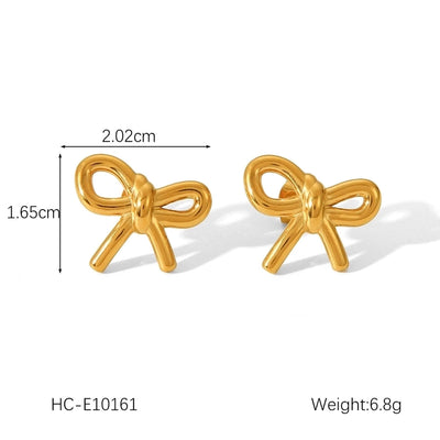 1 Pair Sweet Butterfly Bow Knot Plating Inlay 304 Stainless Steel Rhinestones Pearl 18K Gold Plated Drop Earrings Ear Studs