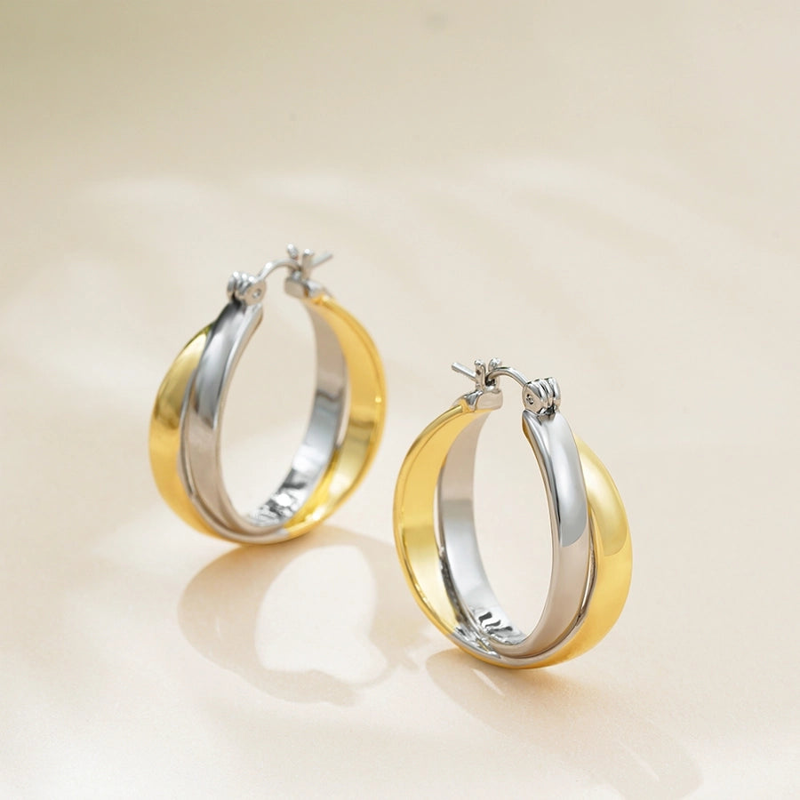 1 Pair Casual Simple Style Circle Copper Hoop Earrings