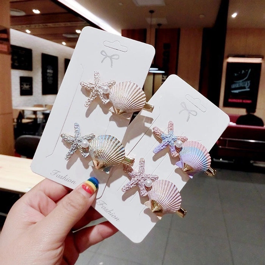 Japanese Style  Internet Celebrity Hair Clip Ocean Style Starfish Shell Duckbill Clip Bangs Clip Side Clip Japanese and Korean Style  Hair Accessories Women