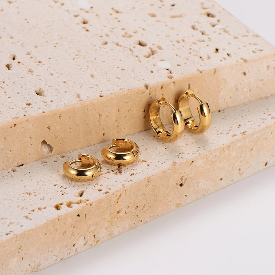 1 Pack of 12 Pairs Vintage Style Classic Style Commute Circle 304 Stainless Steel Earrings