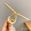 simple style solid color alloy resin hollow out hair claws