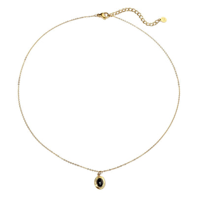 Jewelry Vintage Style Geometric Titanium Steel Natural Stone 14K Gold Plated Plating Pendant Necklace