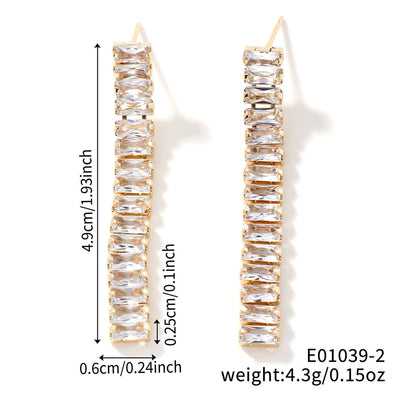 1 Pair Elegant Artistic Streetwear Tassel Asymmetrical Copper Glass K Gold Plated Rhodium Plated Ear Studs