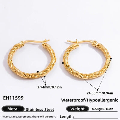 1 Pair Elegant Solid Color Plating Inlay 304 Stainless Steel Pearl 18K Gold Plated Earrings Ear Studs