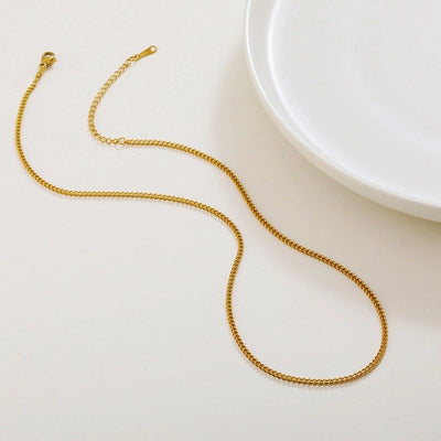 Jewelry Simple Style Geometric Solid Color Titanium Steel Chain Necklace