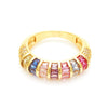 Copper Plating Geometric Zircon Copper Rings