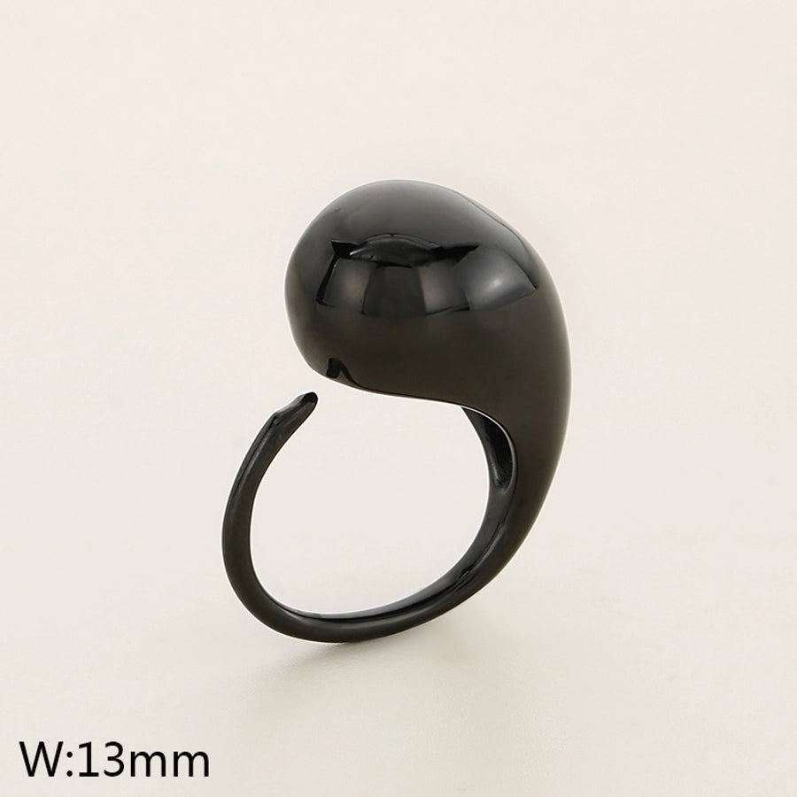 Jewelry Vintage Style Water Droplets 304 Stainless Steel 18K Gold Plated Open Rings