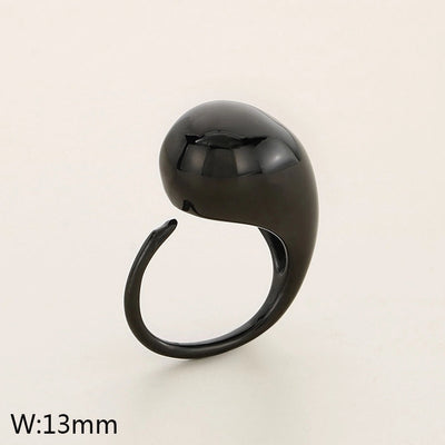 Jewelry Vintage Style Water Droplets 304 Stainless Steel 18K Gold Plated Open Rings