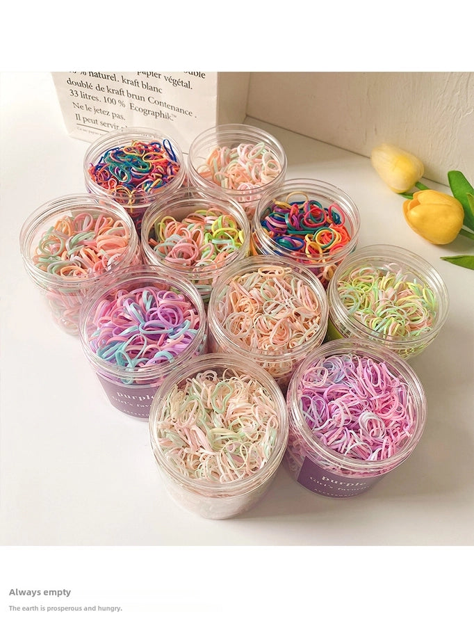 Children's hair accessories disposable rubber band Small color baby head rope does not hurt the hair high elastic girl tie head rubber band