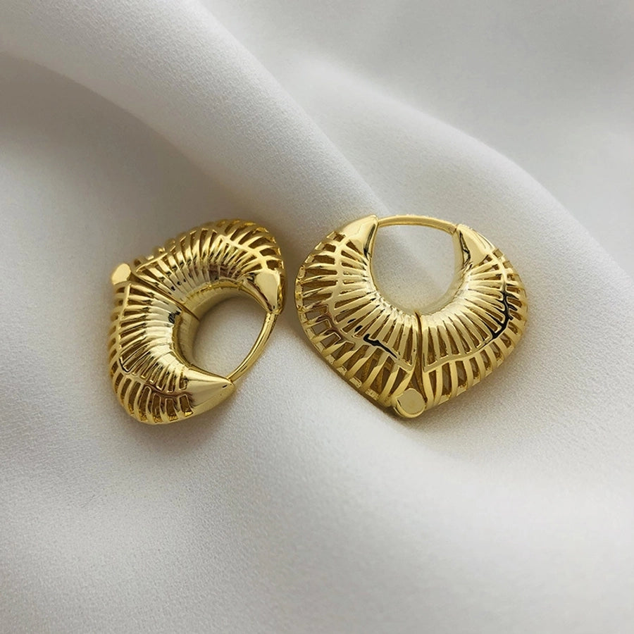 1 Pair Streetwear Star Copper 18K Gold Plated Earrings