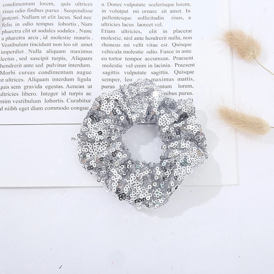 popular sequin hair ring double-sided sequin plate hair ponytail rubber band fashion ladies mesh hair ring hair accessories