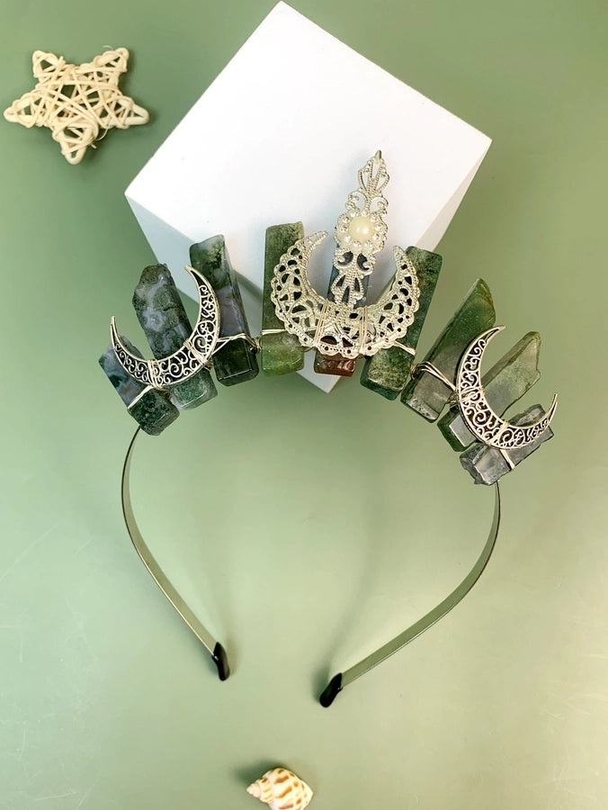 Women's Retro Crown Iron Patchwork Hair Band