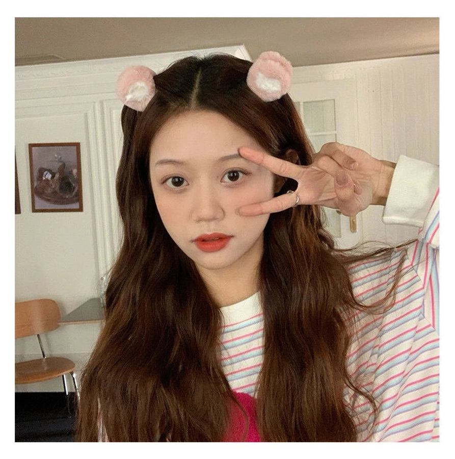 Salt Sweet Plush Ear Clip Three-dimensional Cartoon Clip Super Cute Girl's Heart Bangs Clip Pair Clip Japanese and Korean Hair Accessories