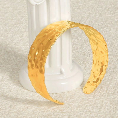 304 Stainless Steel Cross-Border European and American Bracelet 18K Gold Adjustable Bracelet Light Luxury Design Sense Opening Bracelet in Stock