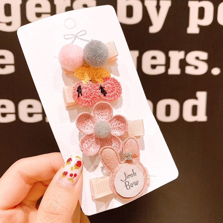 children's hairpin safety small clip hair accessories baby cloth hair clips girl little girl hairpin  cute headdress