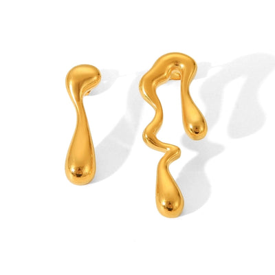 1 Pair IG Style French Style Heart Shape Bow Knot Thread 304 Stainless Steel Titanium Steel 18K Gold Plated Ear Studs