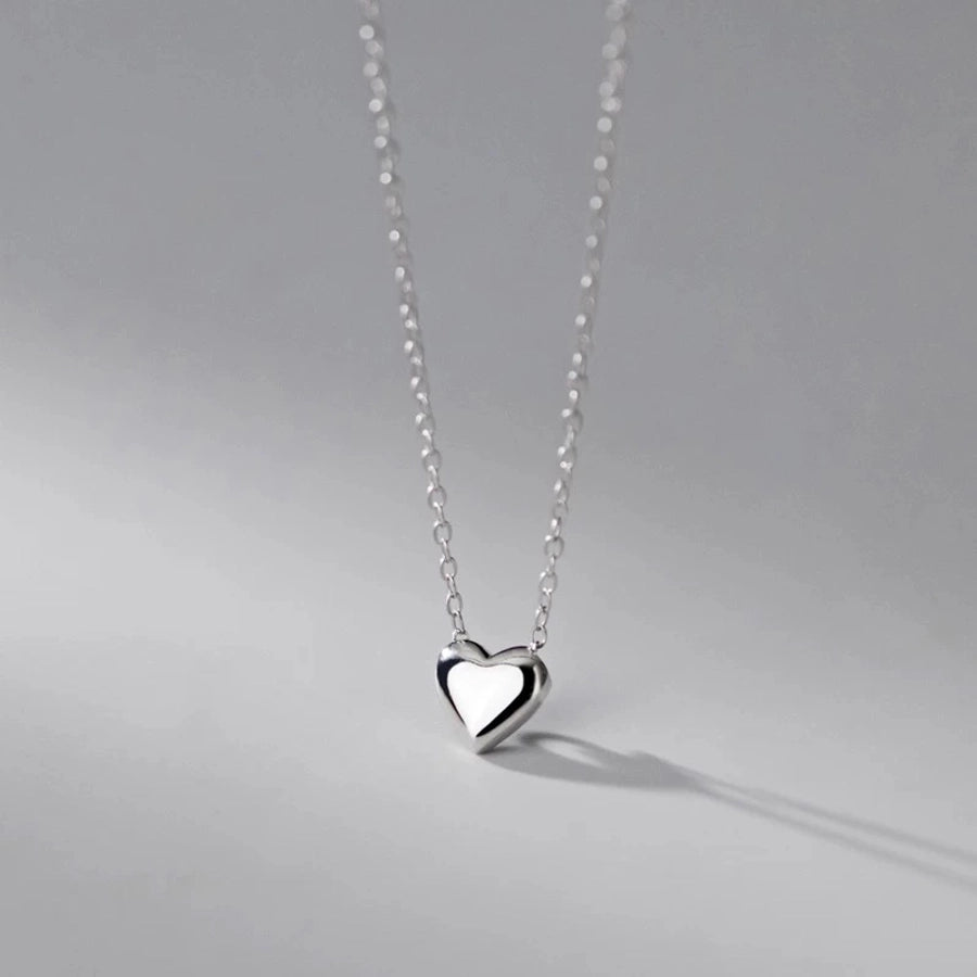 Jewelry Simple Style Heart Shape 316L Stainless Steel  18K Gold Plated Three-dimensional Pendant Necklace