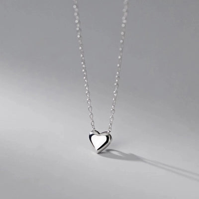 Jewelry Simple Style Heart Shape 316L Stainless Steel  18K Gold Plated Three-dimensional Pendant Necklace
