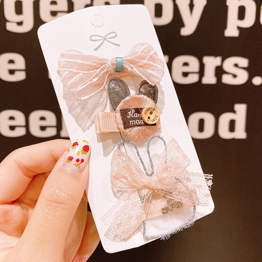 children's hairpin safety small clip hair accessories baby cloth hair clips girl little girl hairpin  cute headdress