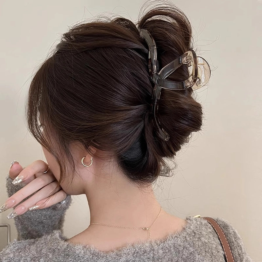 Women's Elegant Solid Color Plastic Stoving Varnish Hair Claws