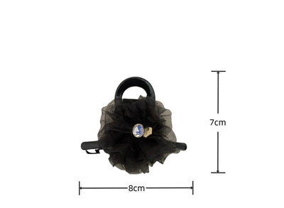 Women's Simple Style Classic Style Flower Gauze Inlay Rhinestones Hair Clip