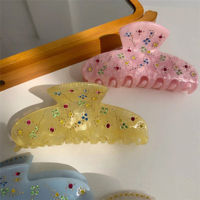retro classic style geometric acetic acid sheets inlay rhinestones hair claws