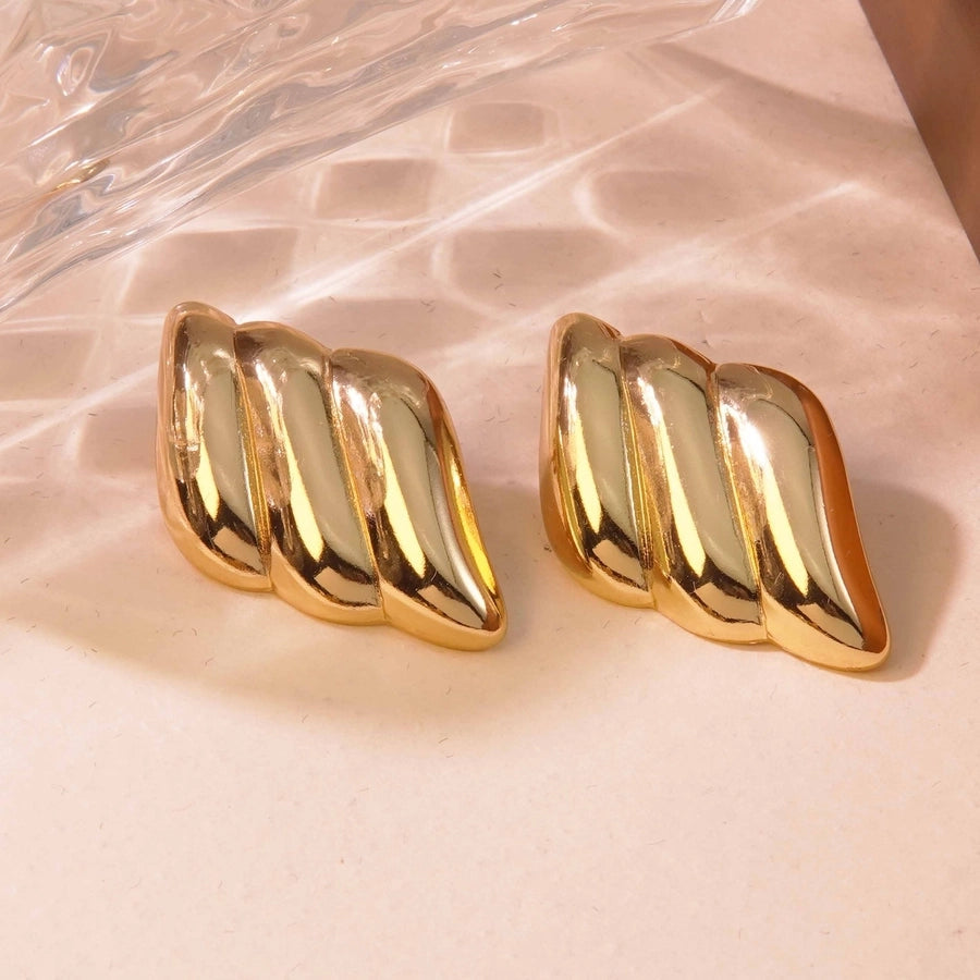 1 Pair Simple Style Classic Style Streetwear Geometric 304 Stainless Steel Imitation Gold  Ear Studs