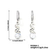 1 Pair Glam Shiny Water Droplets Inlay Copper Glass Rhodium Plated Drop Earrings