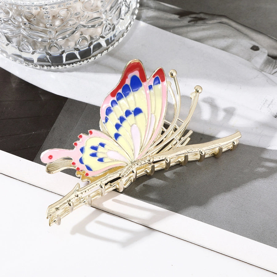 elegant sweet butterfly metal plating hair claws